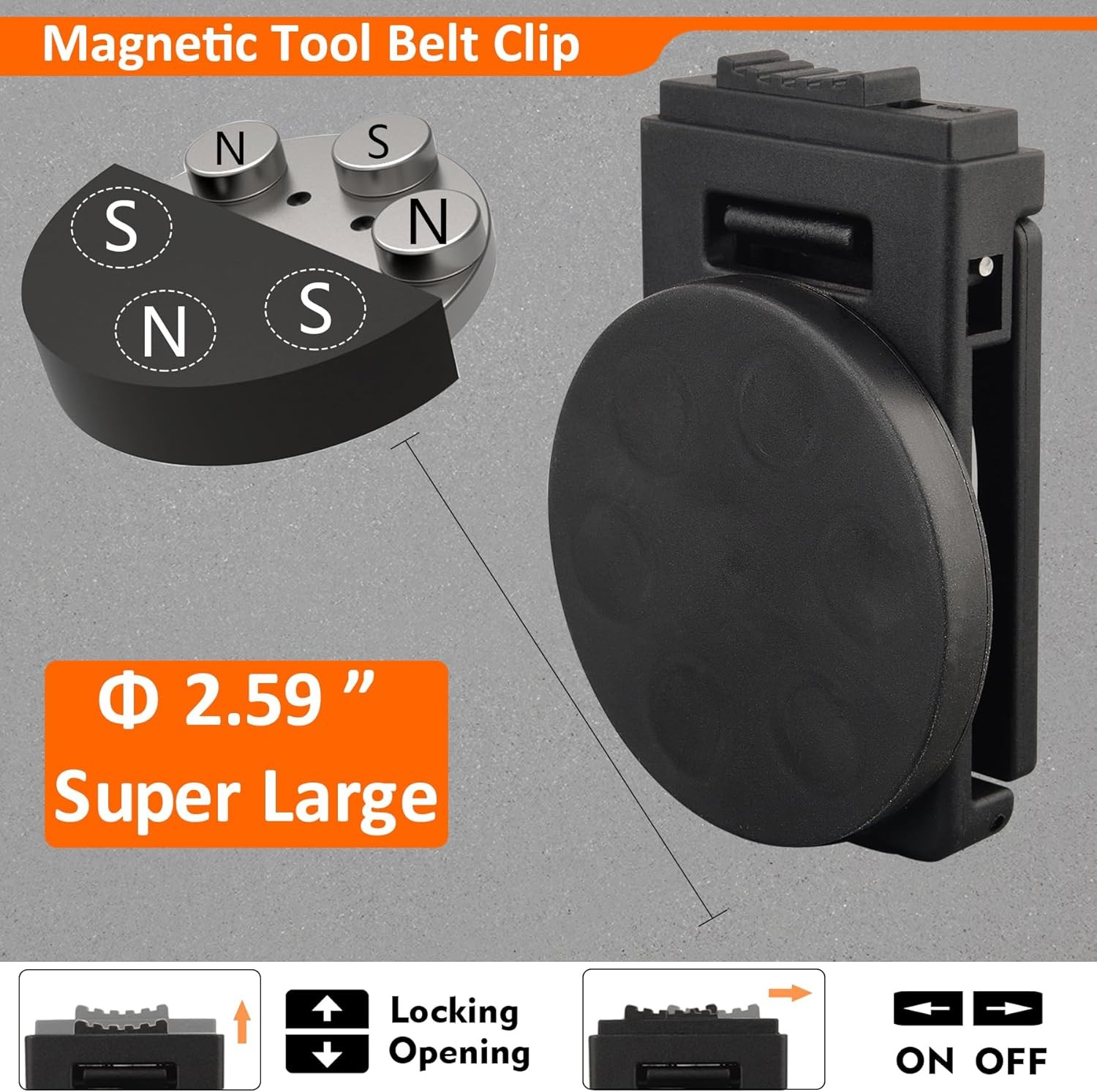 Tool Holster Belt Clip Heavy-Duty Belt Magnetic Clip Non-Slip Strong Magnetic