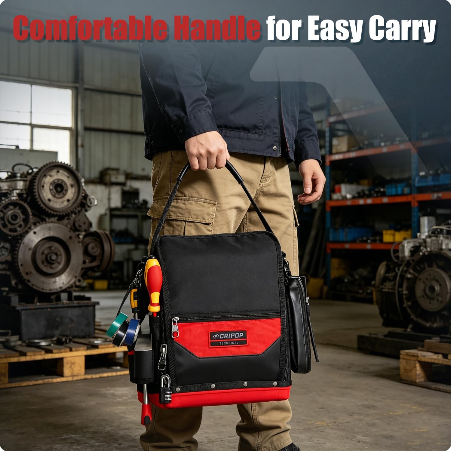 TECH 16 Electrician Tool Bag for Electricians HVAC