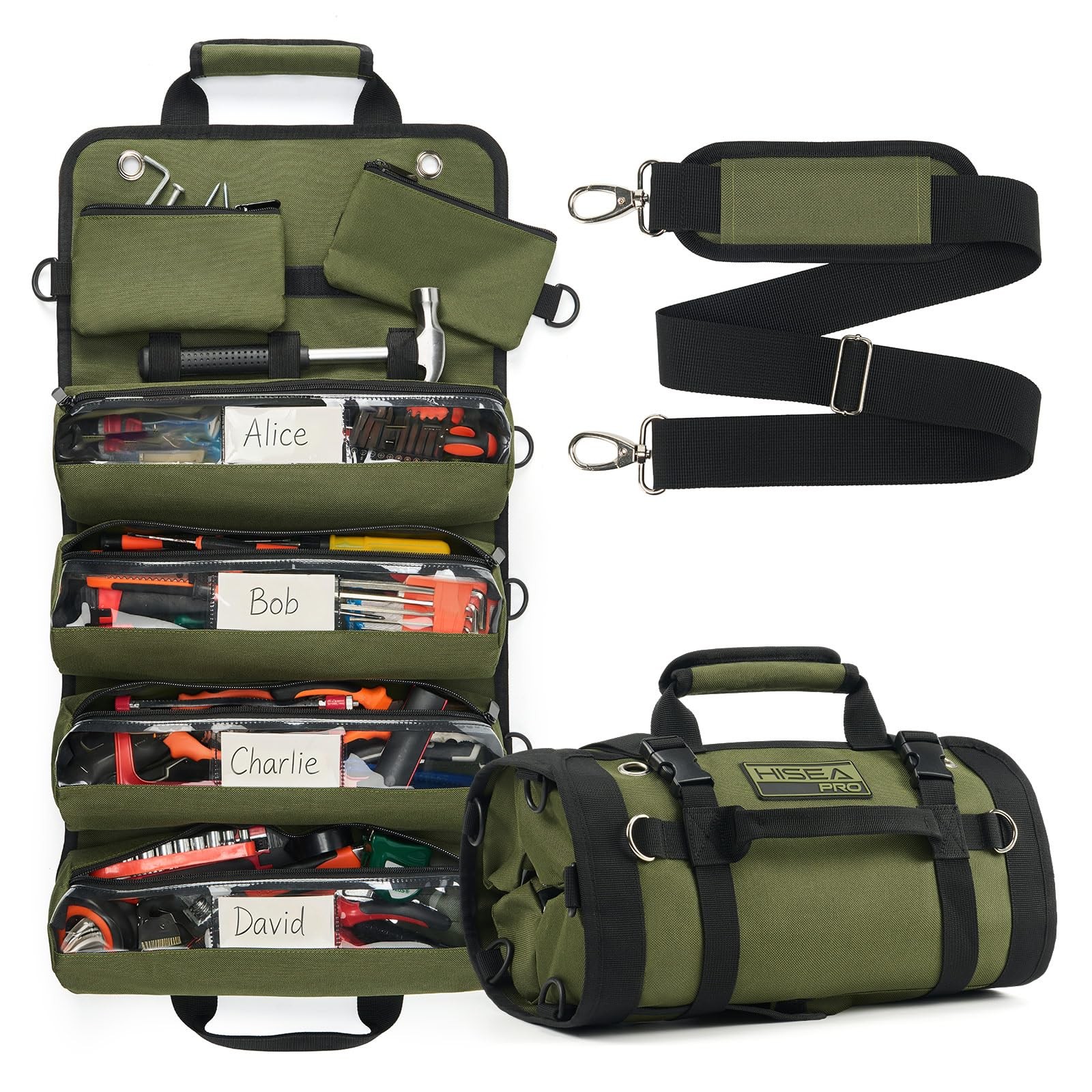 Roll Up Tool Bag, Heavy Duty Tool Storage Large-Capacity, 27″*14″ Portable To…