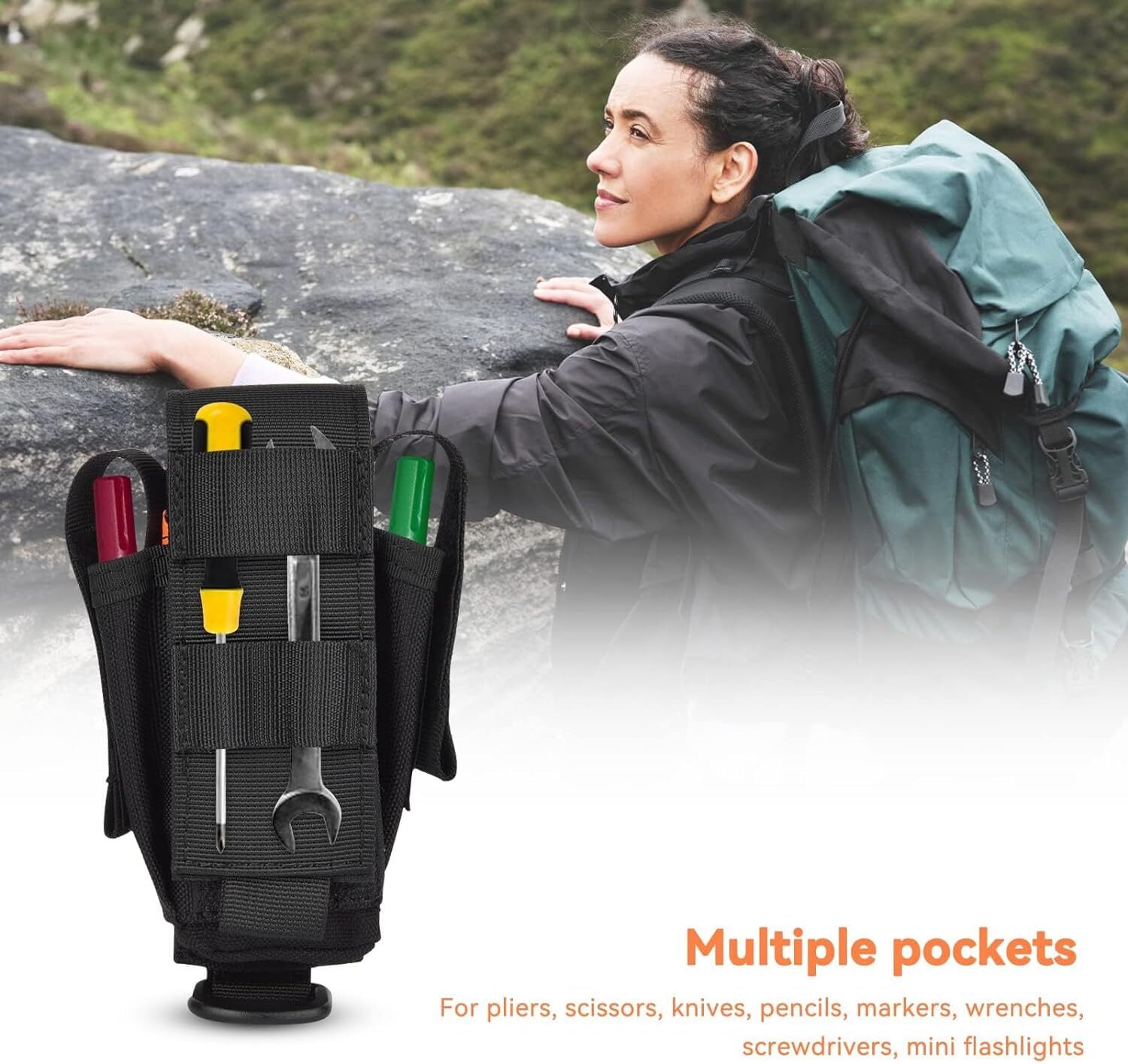 Molle Heavy Duty Tool Holster Sheath Pouch Universal Multi Pocket EDC Organizer