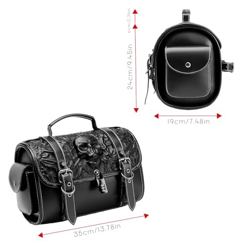 16L Motorcycle Tool Bag with 3D Combination Lock – Skull Bag
