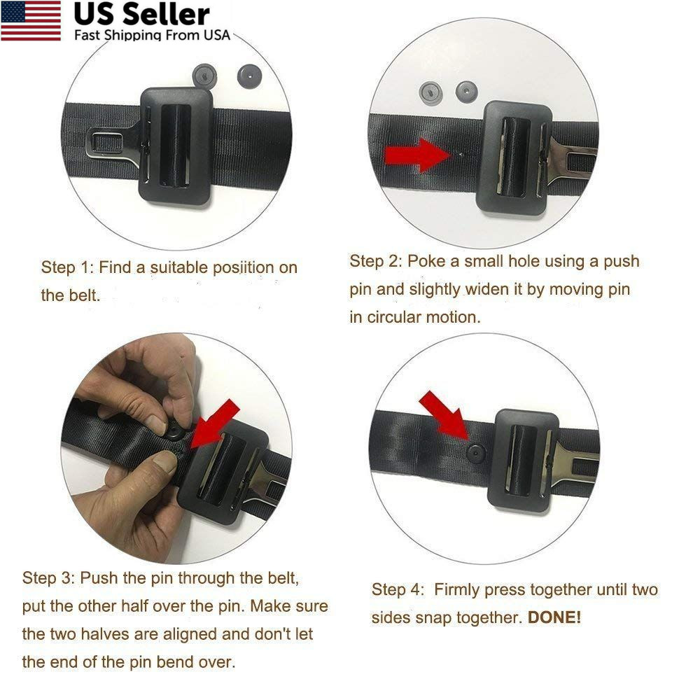 Y-Axis Seat Belt Button Buckle Clip Stop – Universal Fit Black, Grey, Beige