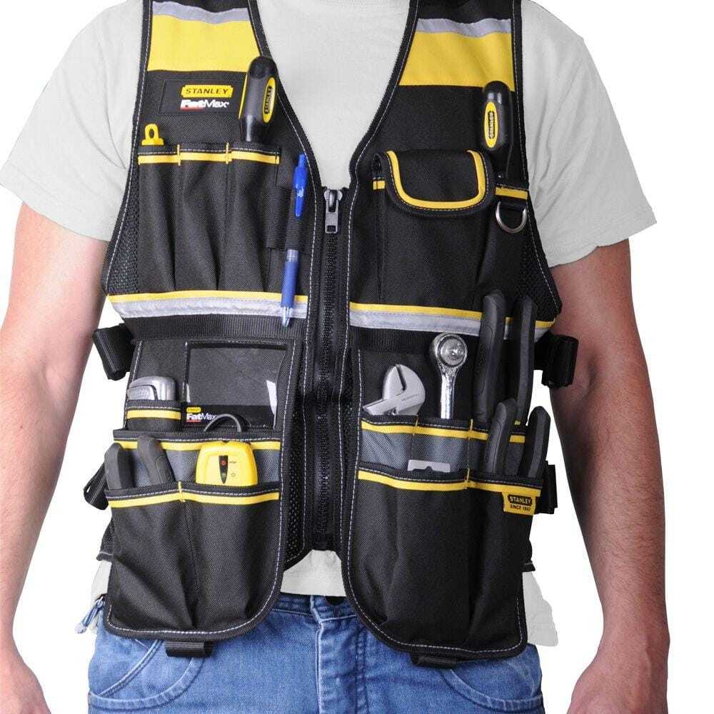 Multi Pocket Tool Vest Multipurpose Personal Storage Compartments Shoulder Strap