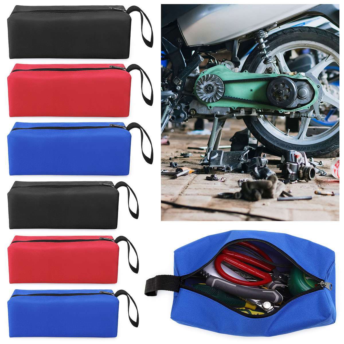 1-3pc Canvas Tool Pouch Bag Zipper Small Multipurpose Organizer Pouch Heavy Duty