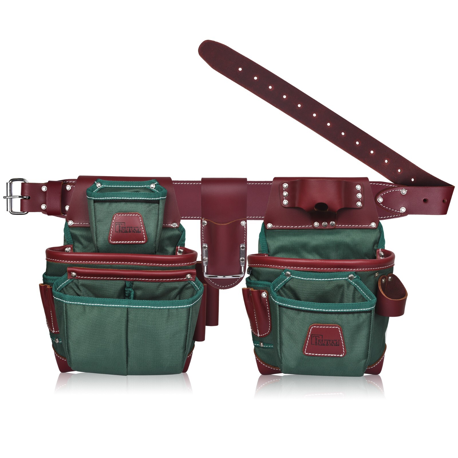 TRUTUCH Nylon and Leather Tool Belt with Leather Work Suspender | Framers