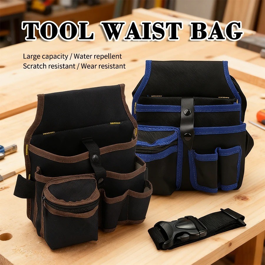 Electrician Waist Pocket Belt Tool Pouch Bag, Hardware Toolkit Work Organizer