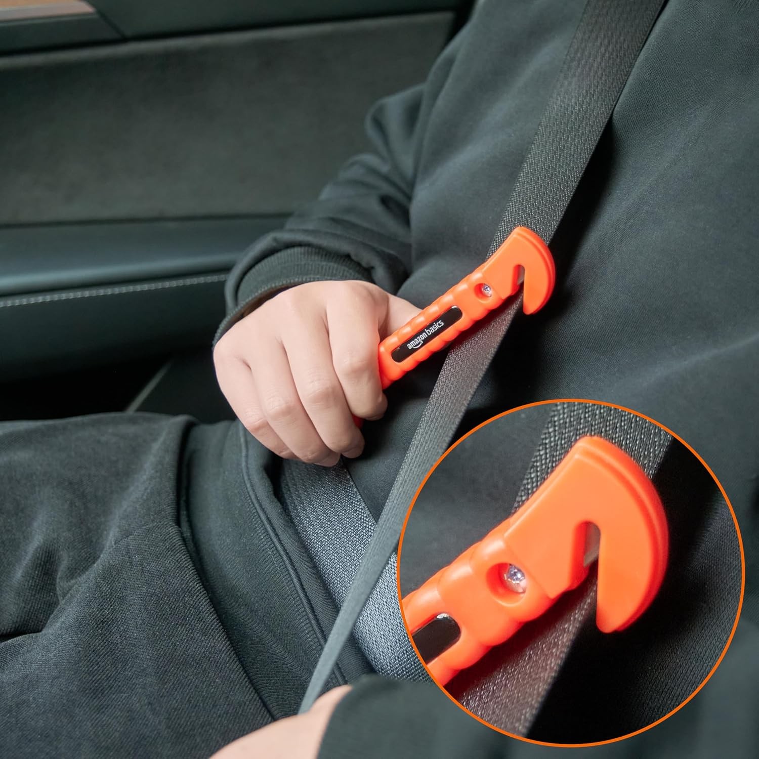 Amazon Basics Emergency Seat Belt Cutter and Window Hammer Tool, Car Accessories