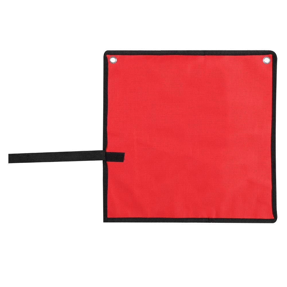 Multi Pocket Tool Bag with 25 Pockets, Red Canvas 26.4×19.3 Inches Unrolled f…