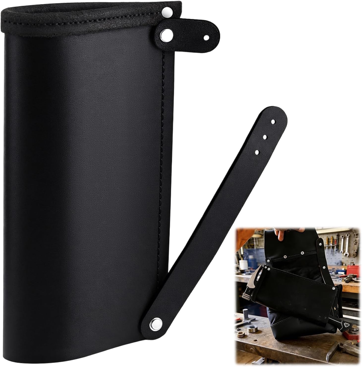 Leather Hammer Sleeve Kit, 10 x 5 Inch Adjustable Hammer Holster Holder for T…