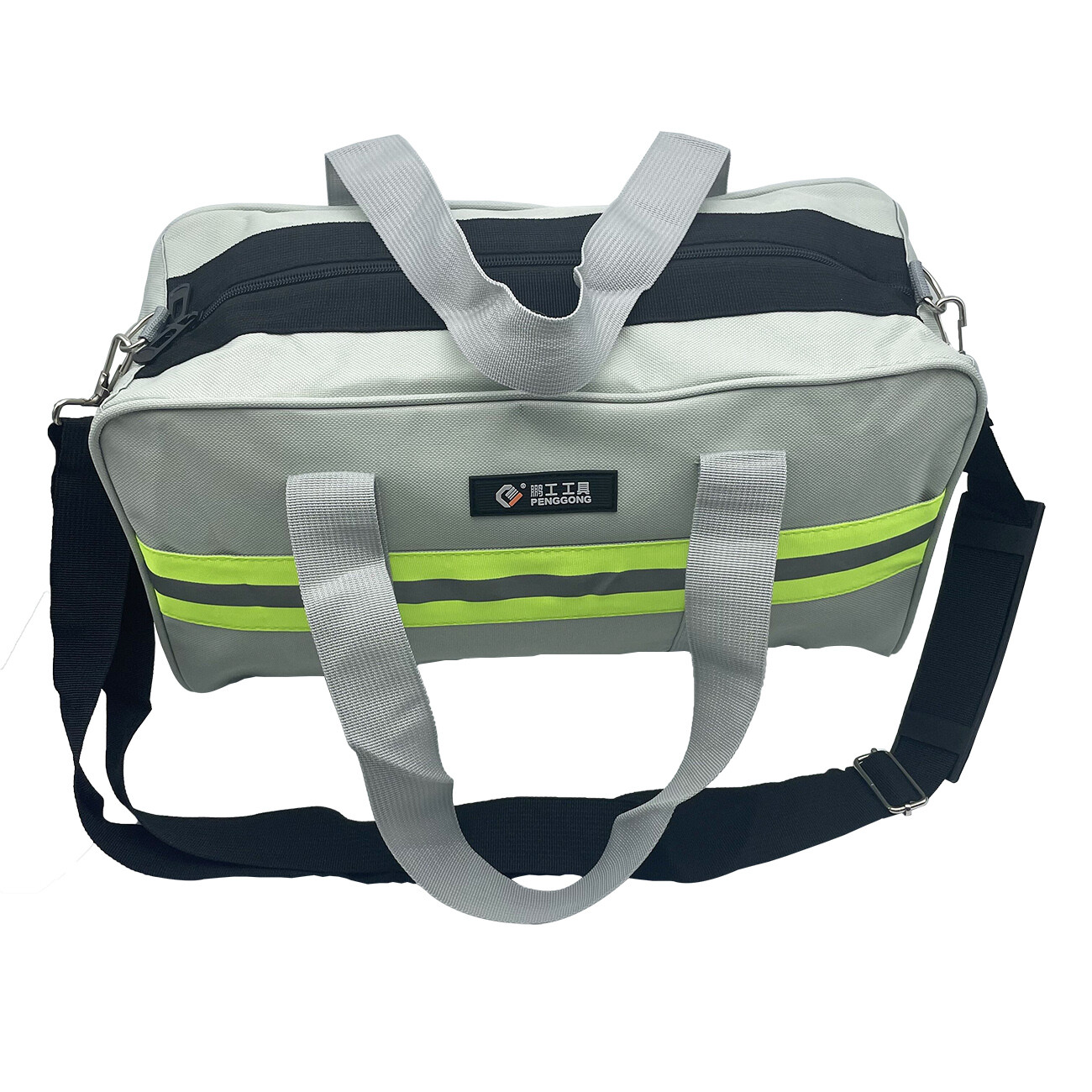 Canvas Tool Bag with Metal Zippers Muti-Purpose Portable Waterproof Multi-Pocket