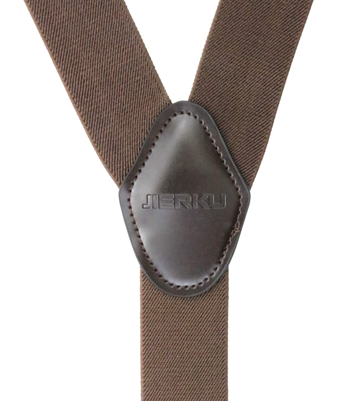 JIERKU Romanlin Mens Suspenders for Work 3 Swivel Hook Clips Medium, Coffee