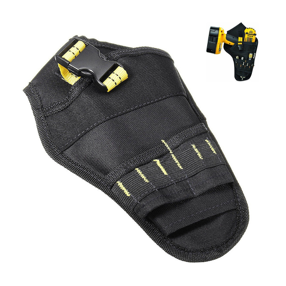 Drill Holster Tool Belt Heavy Duty Pouch Bit Holder Hanging Waist Bag Black