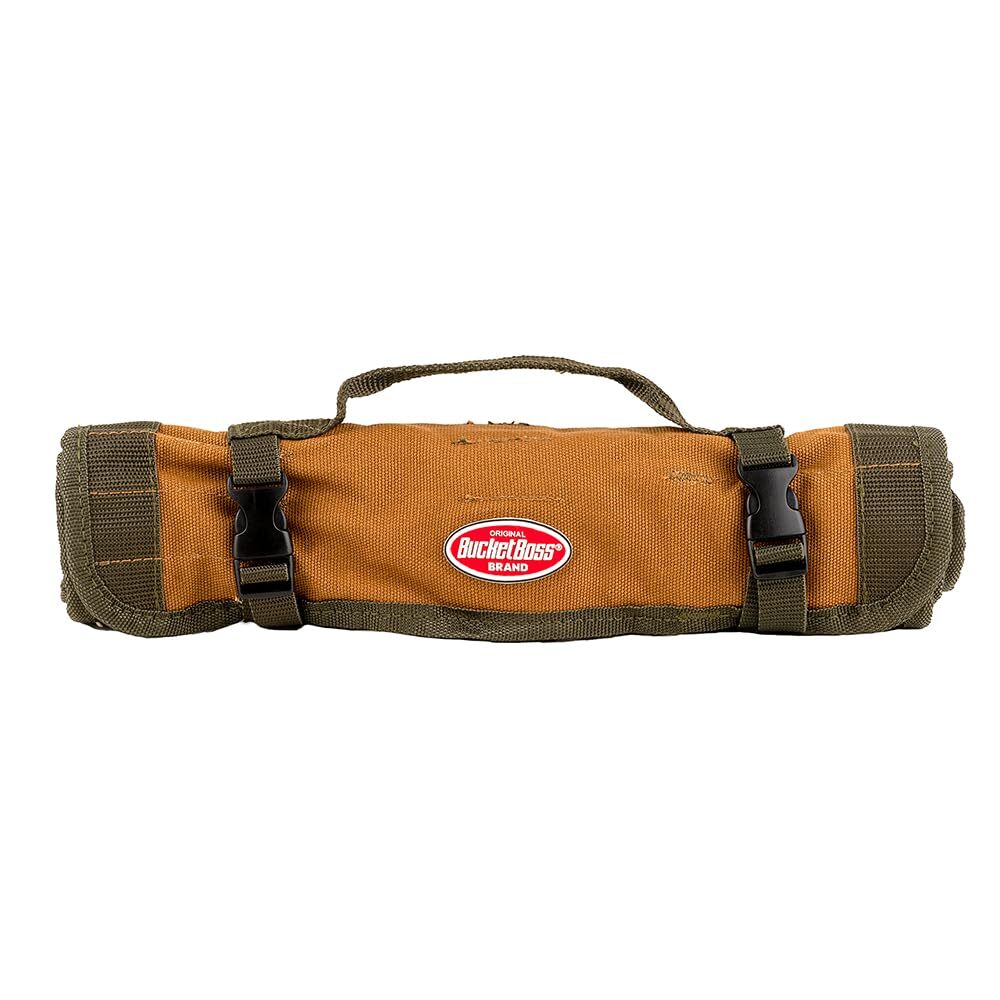 Heavy Duty Canvas Tool Roll Organizer with 25 Pockets and Quick Release Buckles
