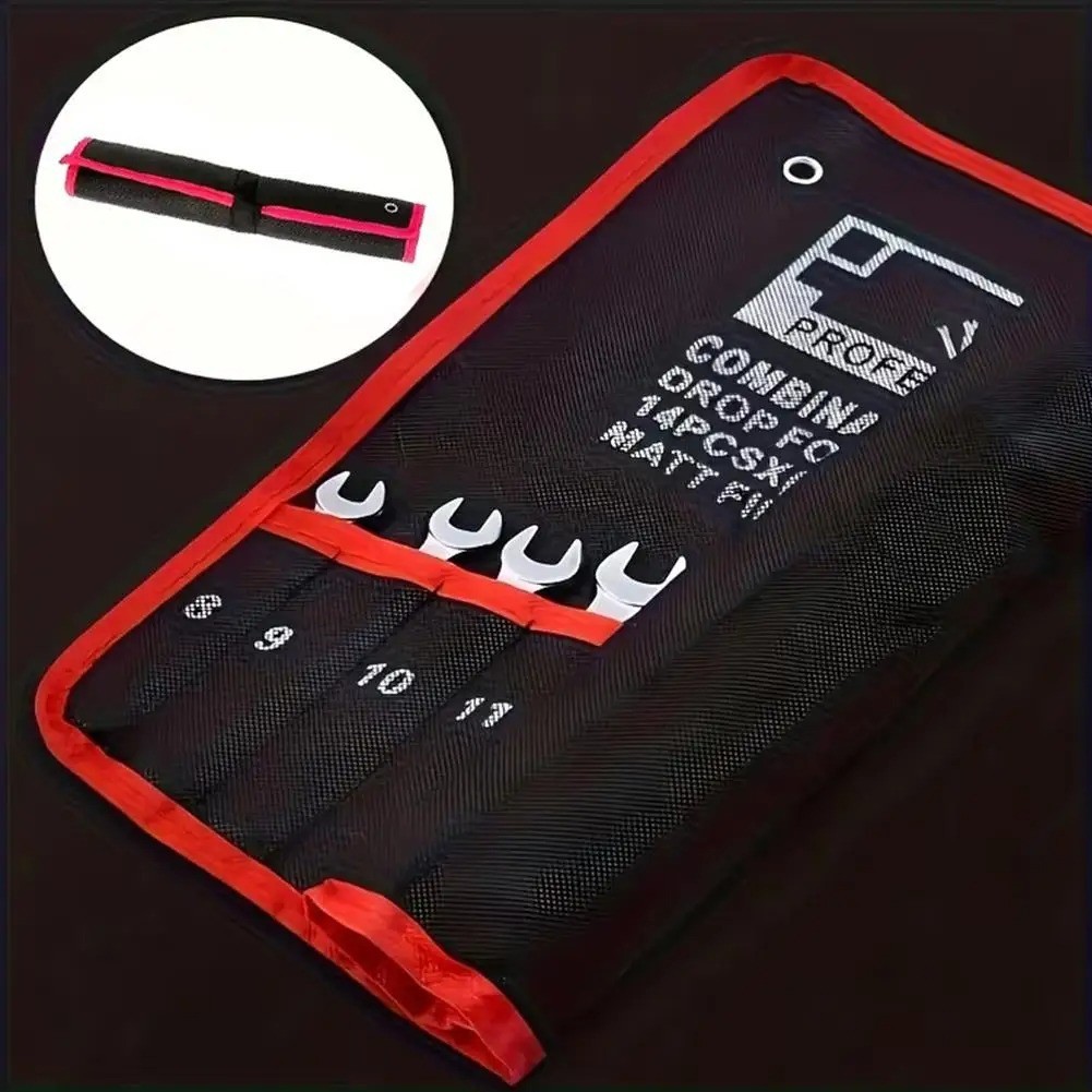 Wrench Roll Organizer 16 Pockets Wrench Pouch Roll up with Water Proof Oxford