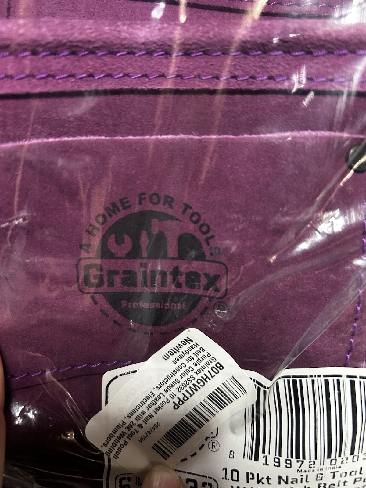 Graintex SS2032 Purple Suede Leather Tool Pouch 10 Pocket with Web Belt