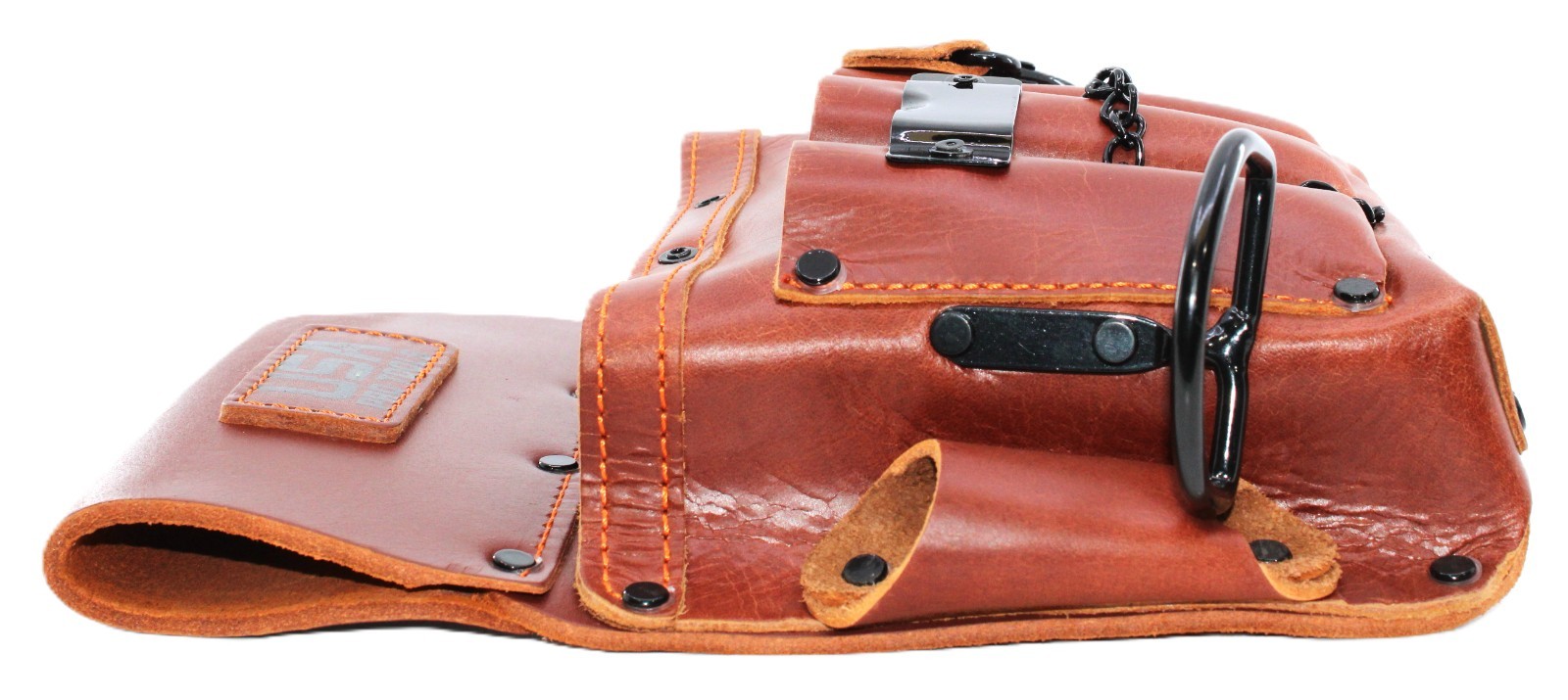 USA PRO TOOLS Leather Electrician Tool Pouch Hammer Holder Tape Clip Snap Hook.
