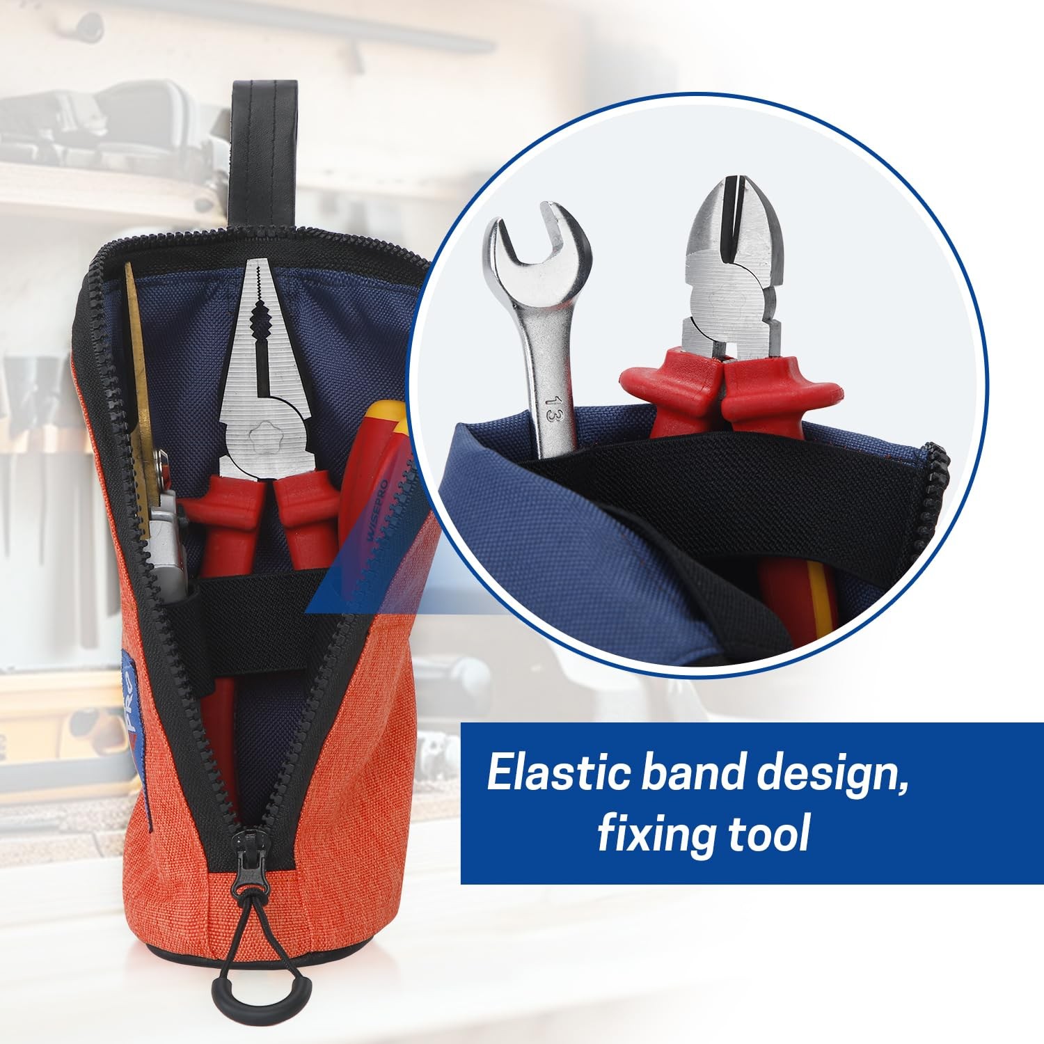 2 PCS Zipper Tool Pouch with Internal Elastic Loops