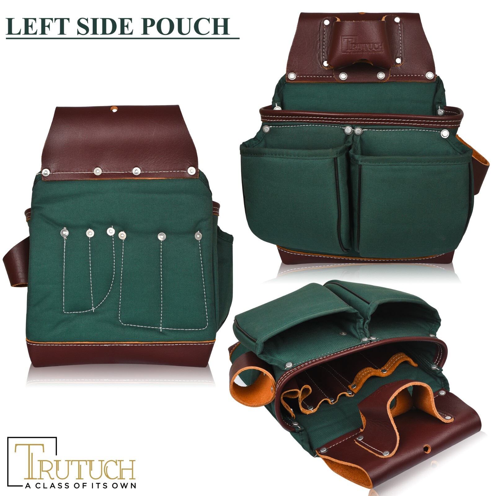 TRUTUCH Nylon and Leather Tool Belt with Leather Work Suspender | Construction