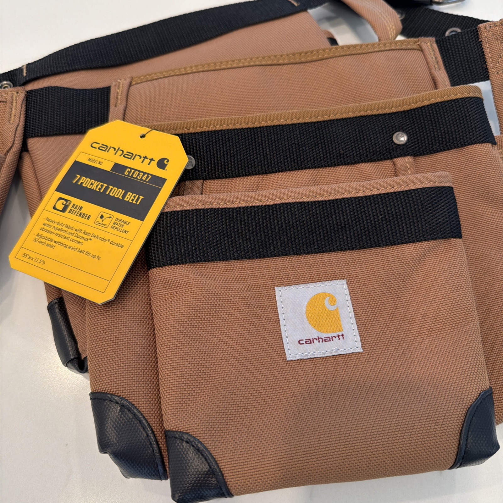 Carhartt 7 Pocket Tool Belt CT0347 Rain defender One Size Fits All NEW WITH TAGS