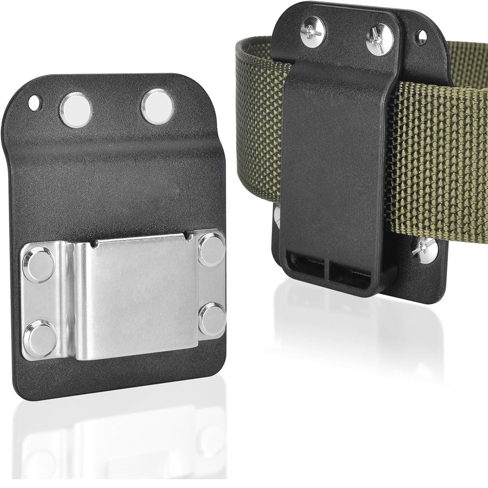 2PACK Clip On Tool Belt Cordless Drill Holder Tape Hook Holster Black
