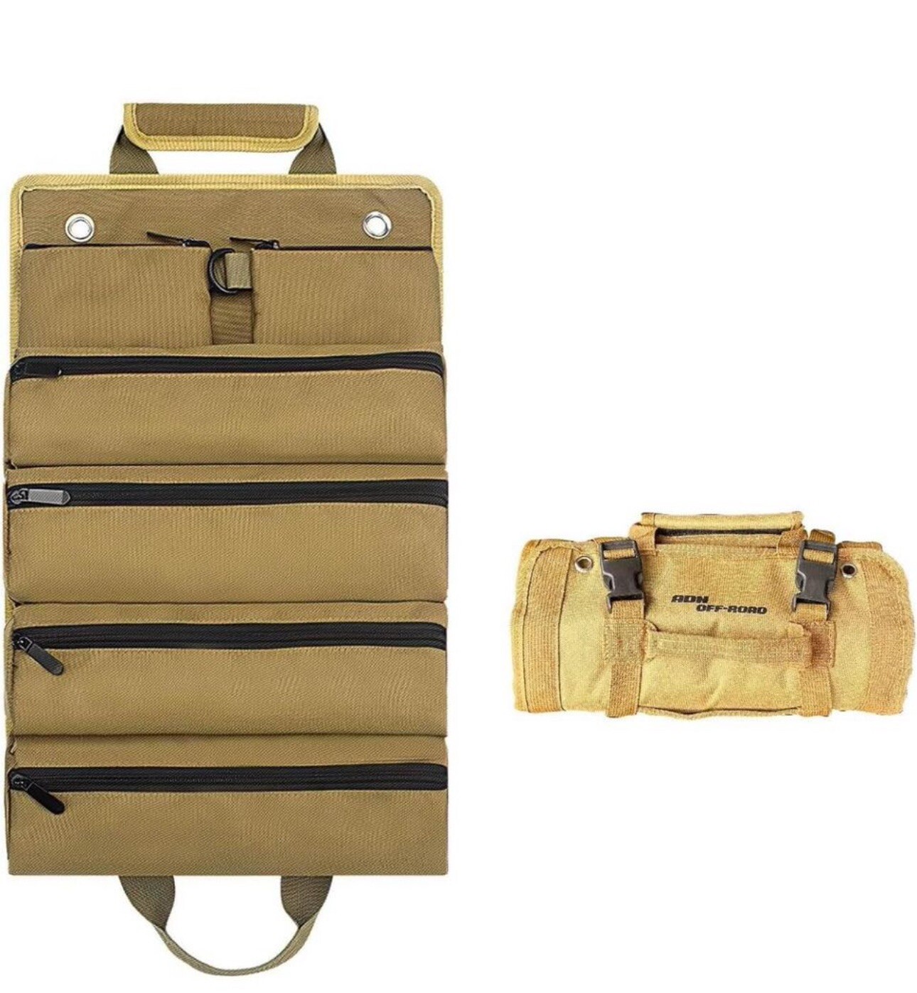 Heavy Duty Roll Up Tool Bag Tool Pouches Tool Bag Organizer W/ 6 Pockets
