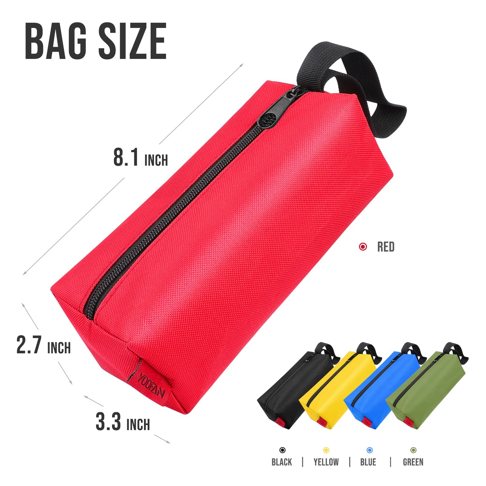 Small Tool Bags – Heavy Duty 1680D Waterproof Fabric Tool Pouch, Black/Red/Bl…