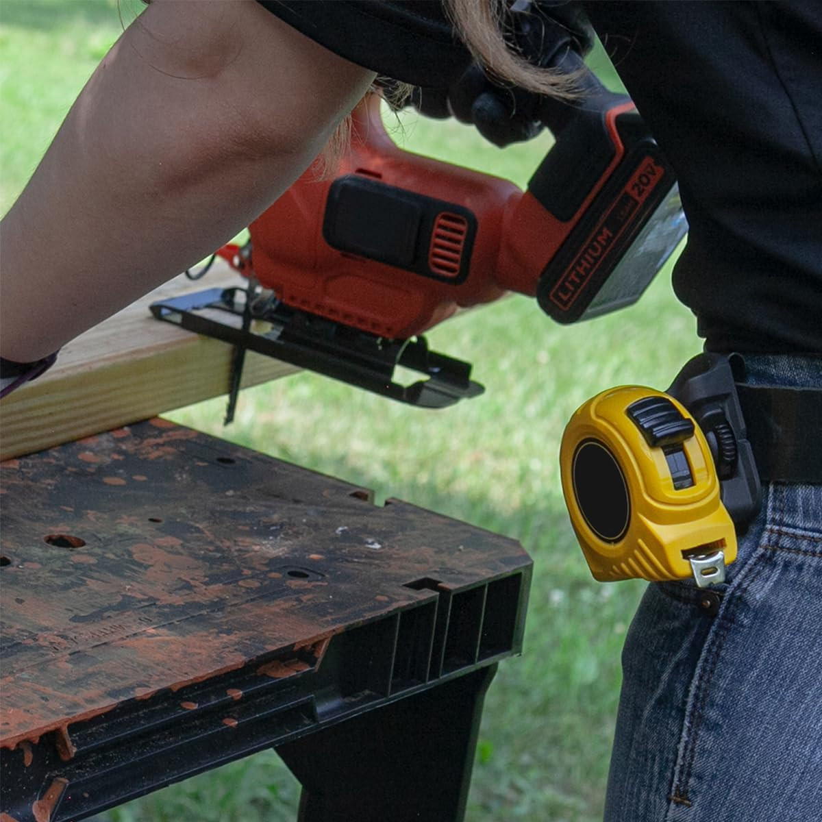 Spider Tool Holster – Pro Tape Measure + Hammer Holster Kit – Upgraded, Self Loc