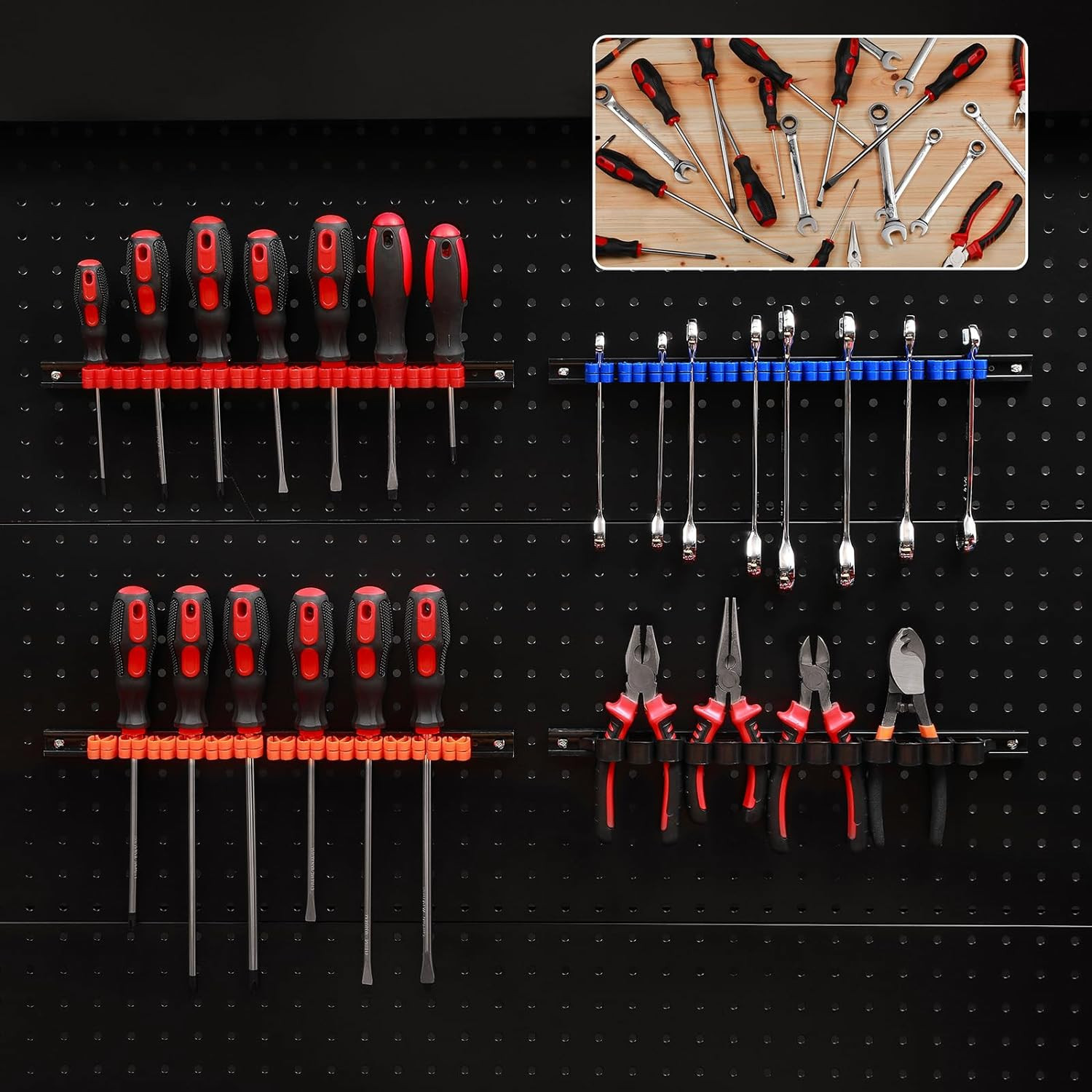 10 Pcs Screwdriver Organizer and Wrench Organizer, Wall Mount, Hand Tool Holder,