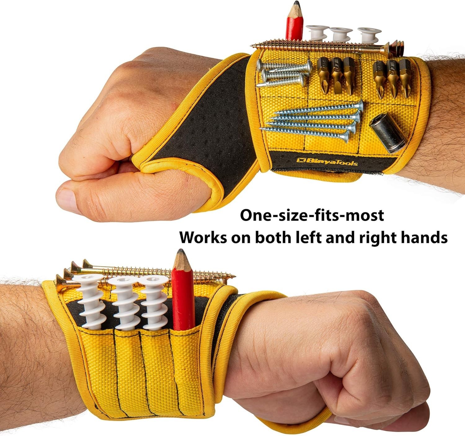 Adjustable Magnetic Wristband with Breathable Design for Tool Organization