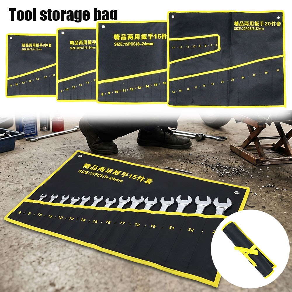 20/15/10/8 Pockets Wrench Roll up Pouch, Wrench Roll Organizer and Tool Storage#