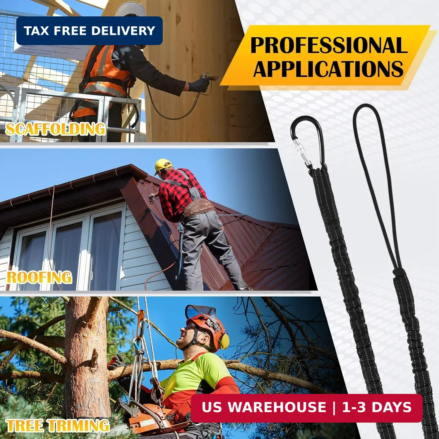 12 Pack Tool Lanyard with Single Metal Buckle and Adjustable Loop End, Standard