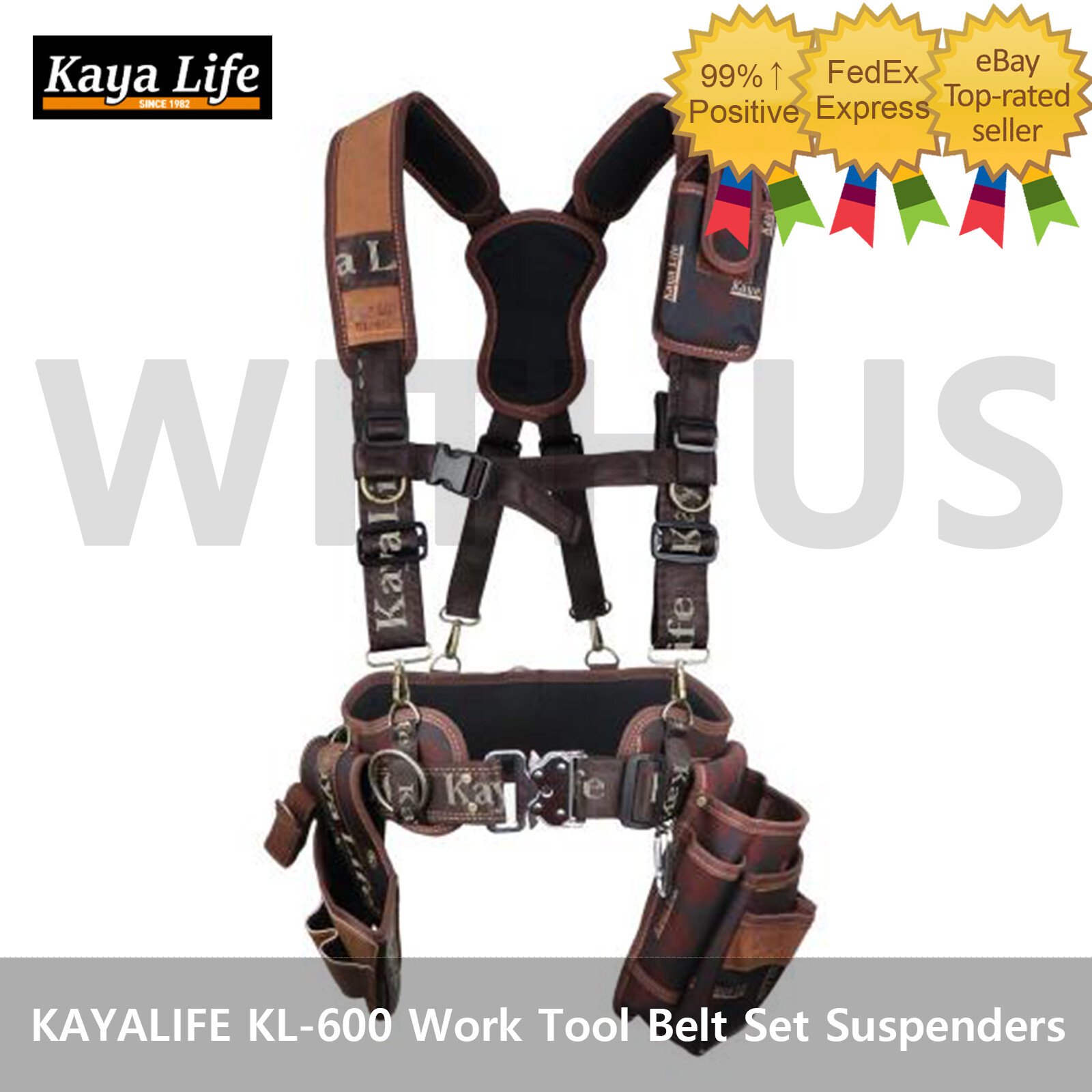KAYALIFE KL-600 Work Tool Belt Set Suspenders Drill Pouch Holder Made in Korea