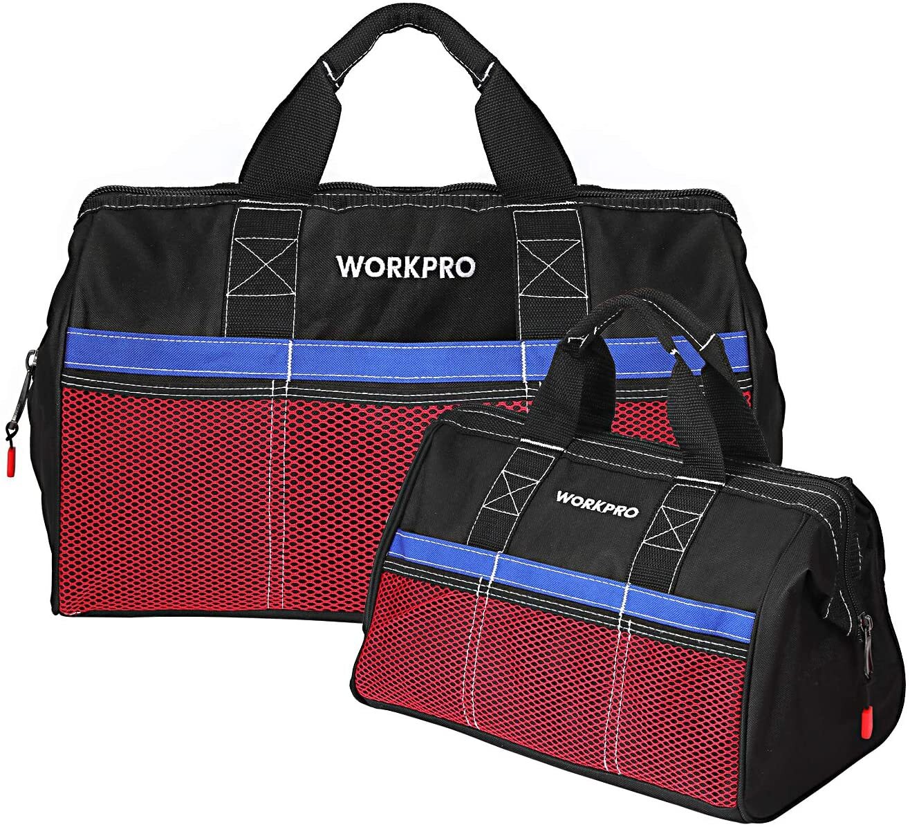 WORKPRO 18 inch Tool Bag Wide Mouth/2PC-13”&18” Tool Bags Heavy Duty Storage