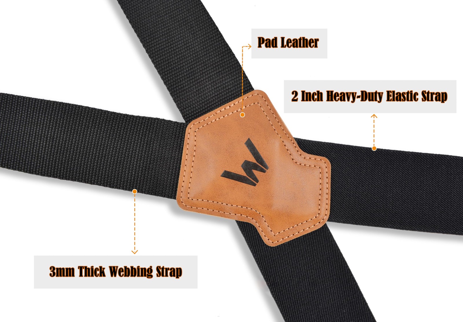 WELKINLAND 2Inch Men’s Heavy Duty Suspenders w/Hooks For jeans 2-Inch, Black