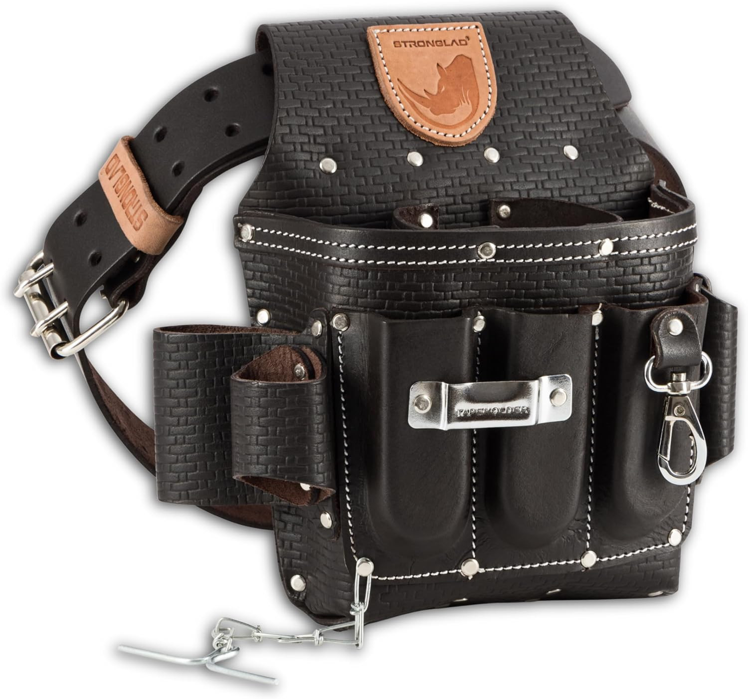 Electricians Tool Belt – Heavy Duty 13-Pocket Top Grain Leather Pouch, Adjustabl