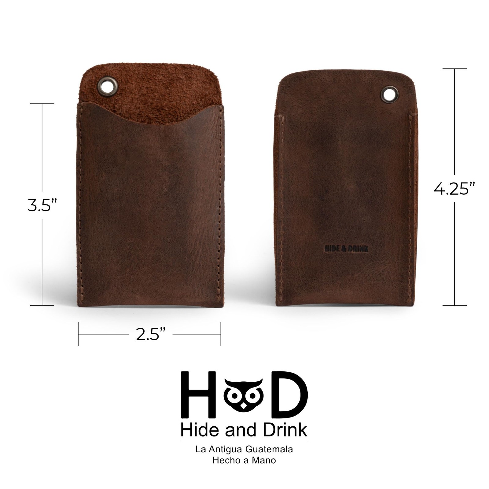 Hide & Drink, EDC Pocket Slip, Multitool Sleeve & Pen Unique, Bourbon Brown