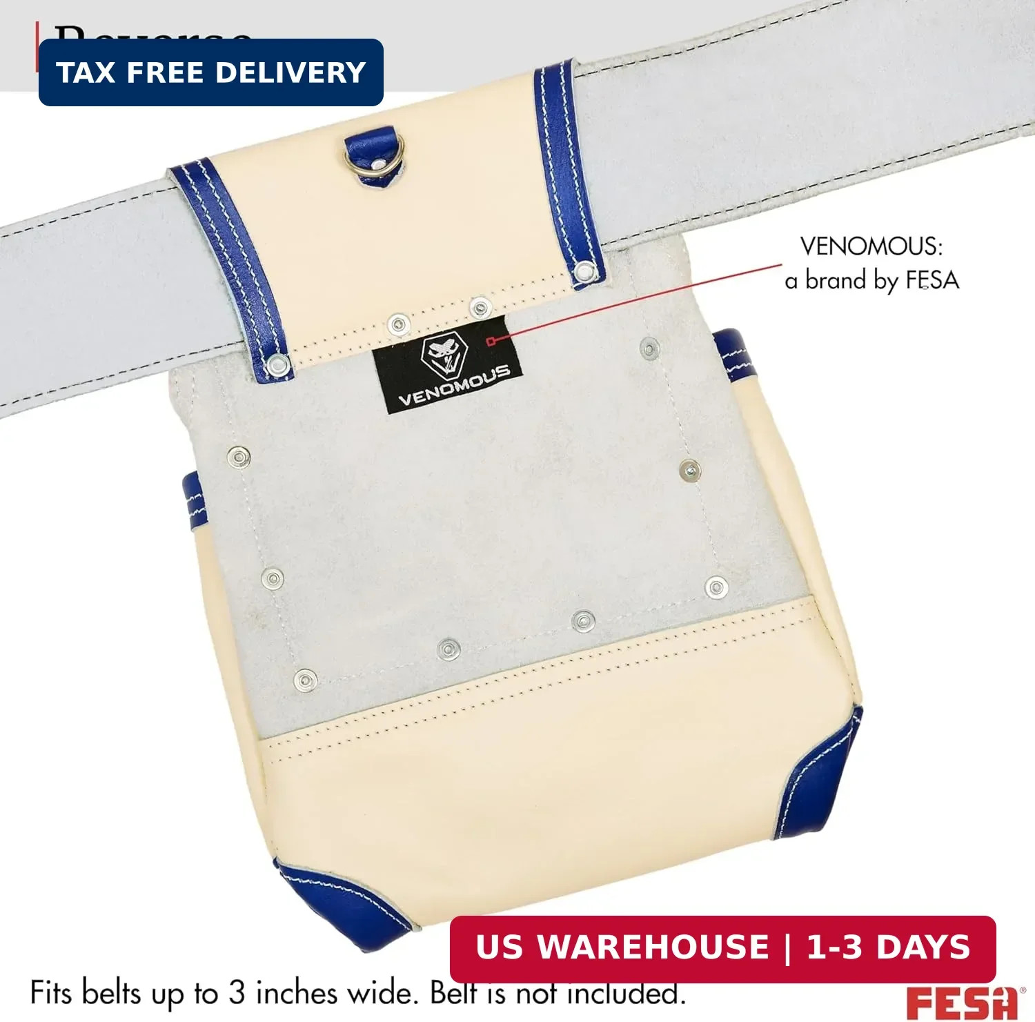 FESA Leather Carpenter Tool Pouch – 10-Pocket Heavy Top Grain Leather Carpenter