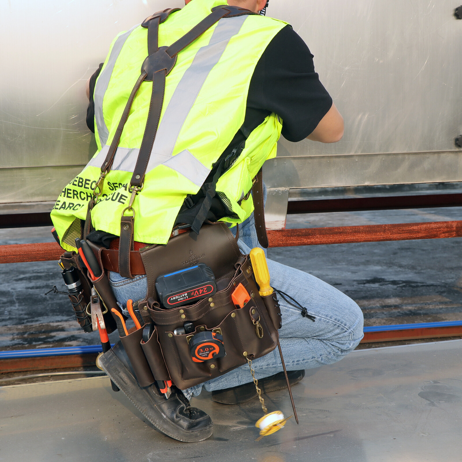 TOURBON Tool Belt Suspenders Carpenter Heavy Duty Chest Strap US-Special offer