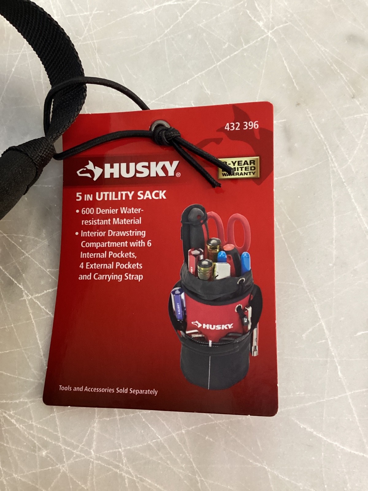 Husky 5″ Utility Pro Sack 432 396 Water Resistant 10 Pockets