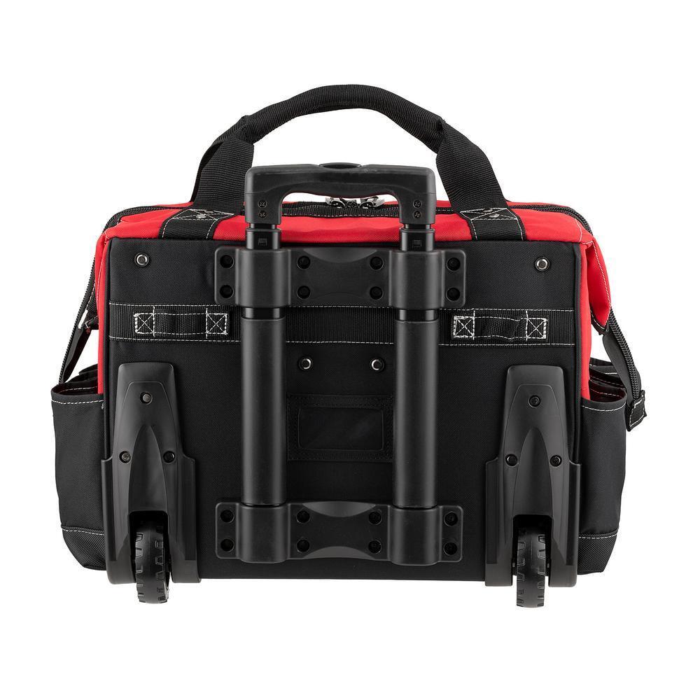 Husky Rolling Tool Bag 18 in. Large 18-Pocket Water-Resistant Telescoping Handle