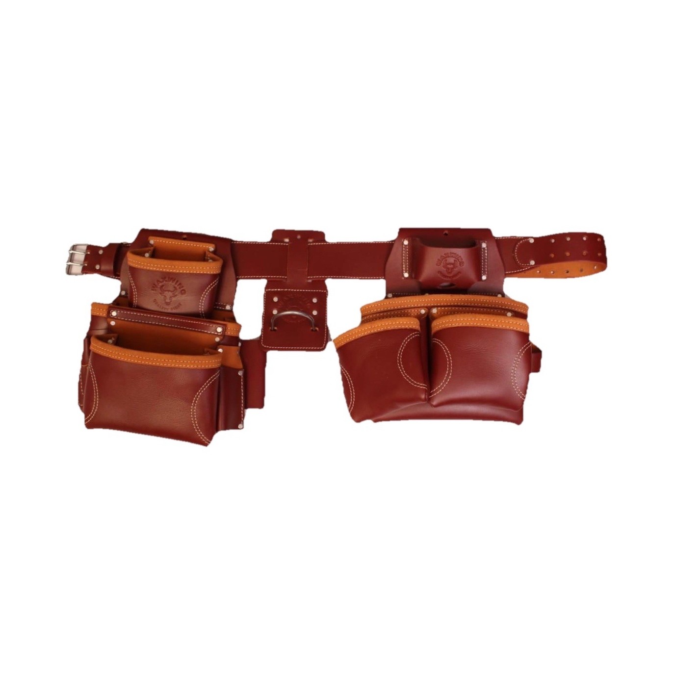 100% Leather Tool Belt Brown Tan Multiple Pouches 1 Item Heavy Duty