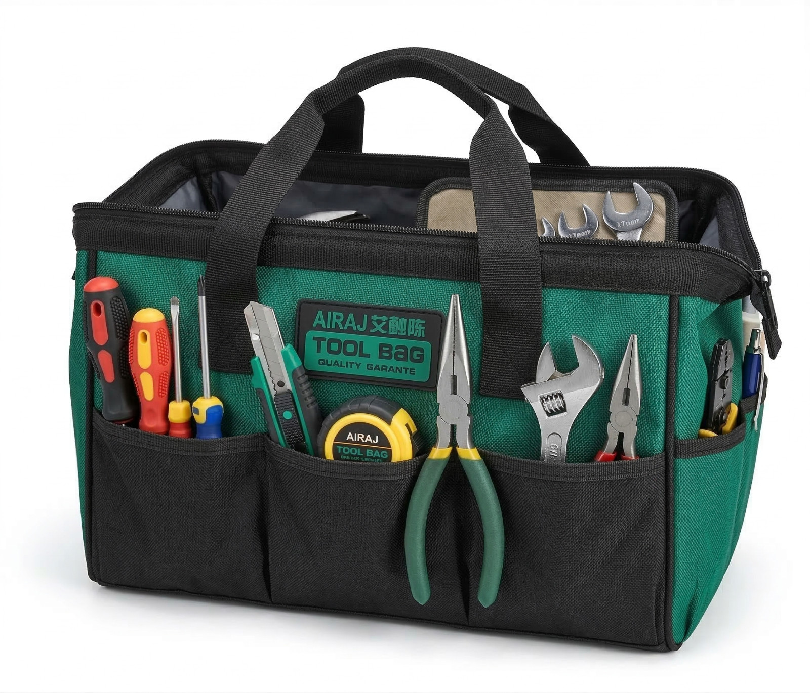 Heavy Duty 13″ Tool Bag 1680D Oxford Cloth Waterproof ABS Base 14 Pockets