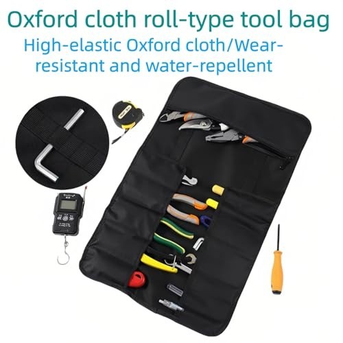 Heavy Duty Waterproof Tool Roll Up Bag, 22+1 Pocket Organizer Pouch, Portable To