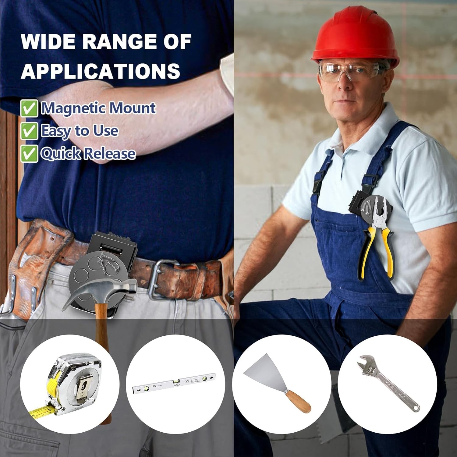 Durable Magnetic Belt Clip for Electricians & Contractors – Secure Tool Holder