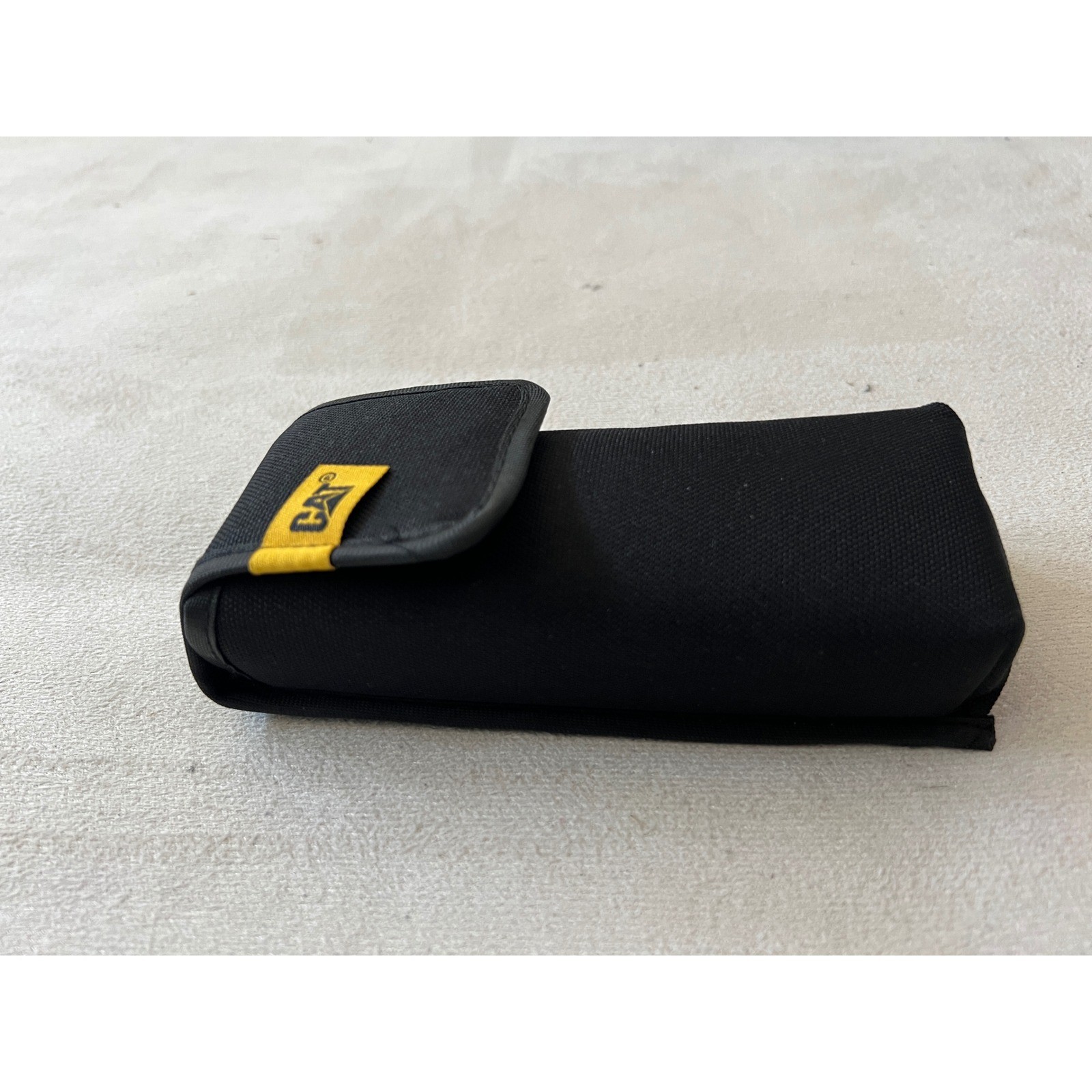CAT Caterpillar Black Canvas Tool Pouch Belt Loop Accessory Case Ballistic Nylon