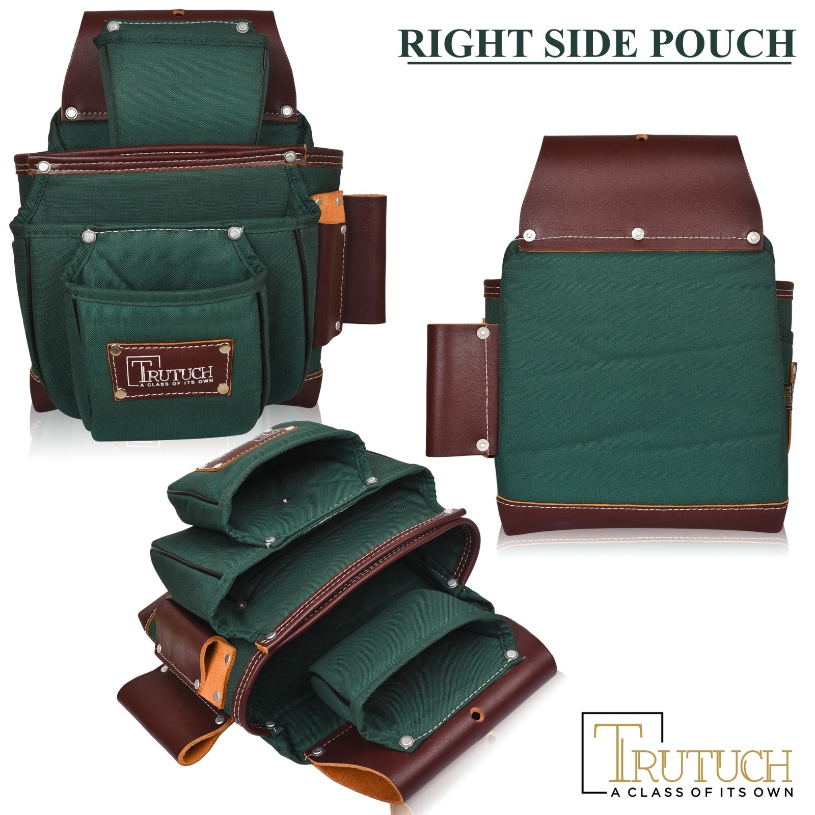 TRUTUCH Nylon and Leather Tool Belt with Leather Work Suspender | Construction