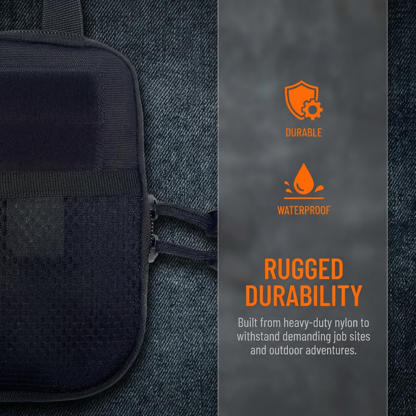 Toplepor EDC Utility Pouch, 5*7*1in, Oxford Multi-Slot Black