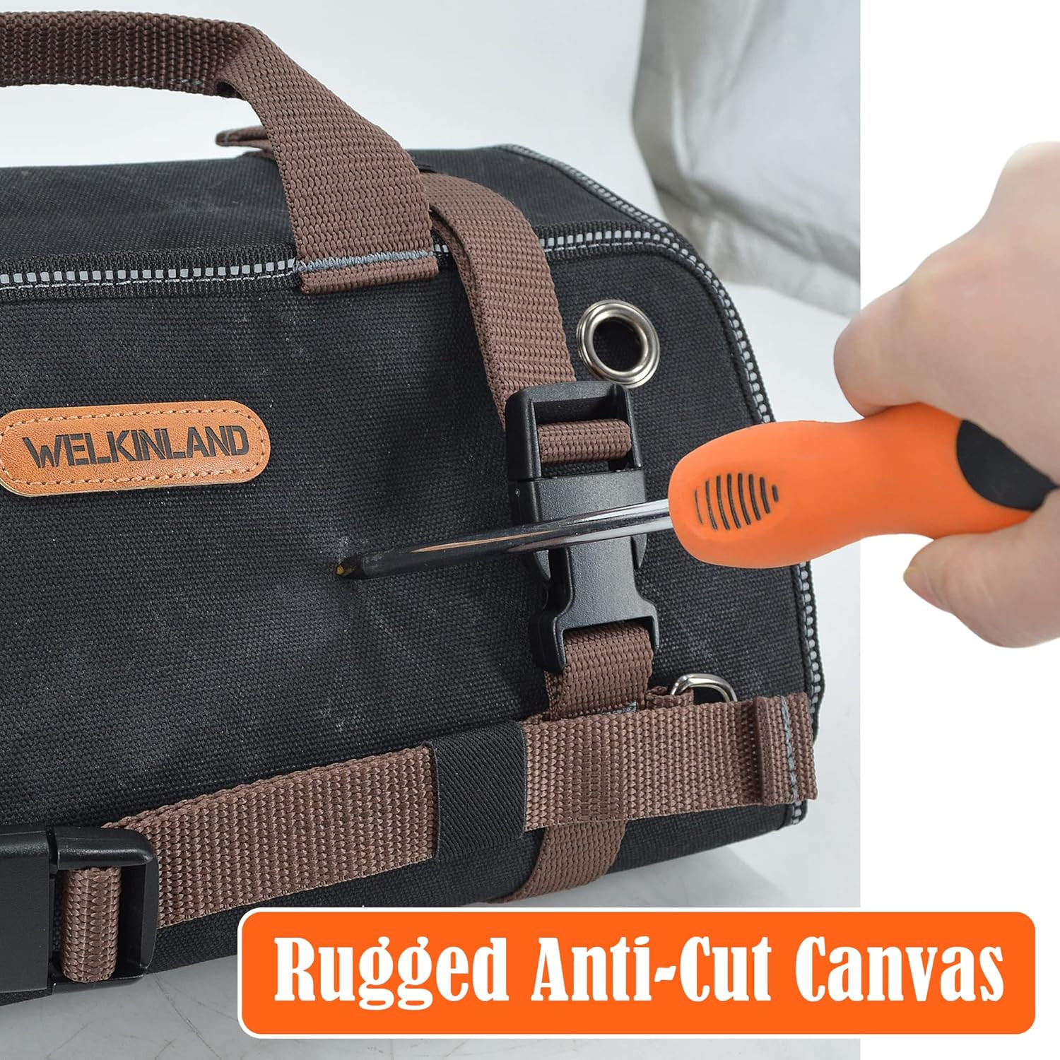 Durable Waxed Canvas Tool Roll with Pouches for Ultimate Organization