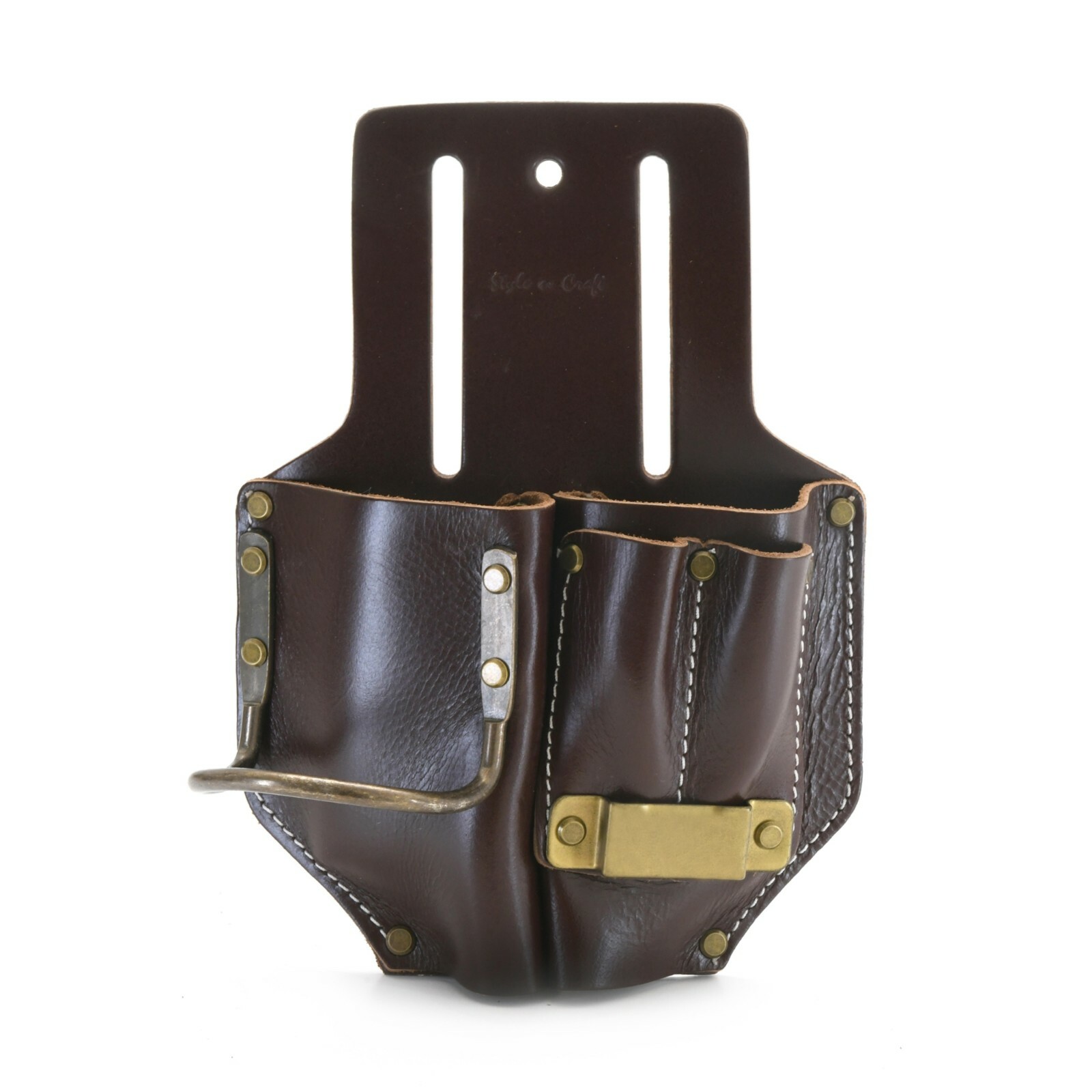 Style n Craft 98017 – 4 Pkt Pliers, Hammer, Tape Holder in Tan Top Grain Leather