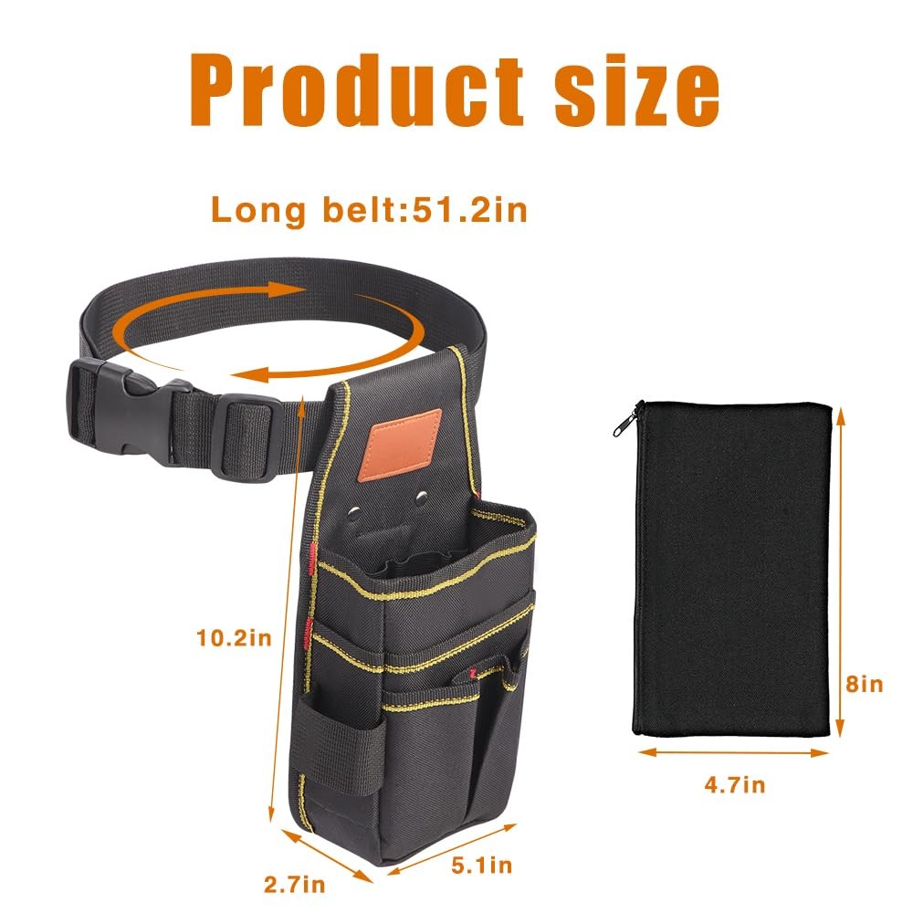 Small Tool Pouch With Belt 12 Storage Ports Industrial Grade 10.2″x5.5″